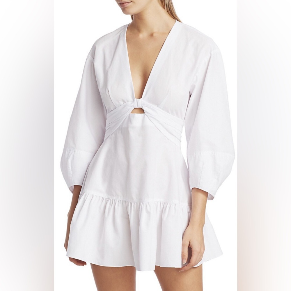 10 Crosby Derek Lam White V-Neck Mini Dress